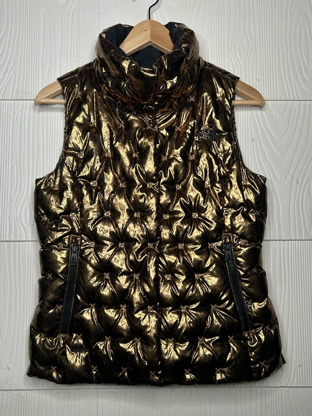 The North Face 550 Women's Metallic Gold Quilted Puffer Vest